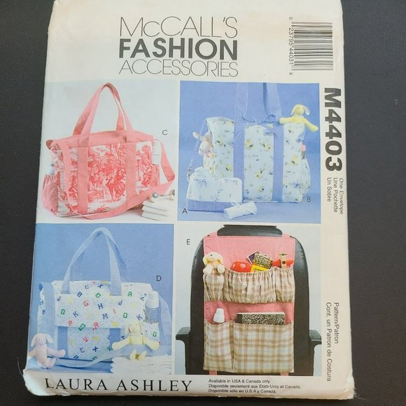 Laura Ashley Other - McCall's Pattern M4403  Laura Ashley Diaper Bags & Car Organizer Toiletry bag
